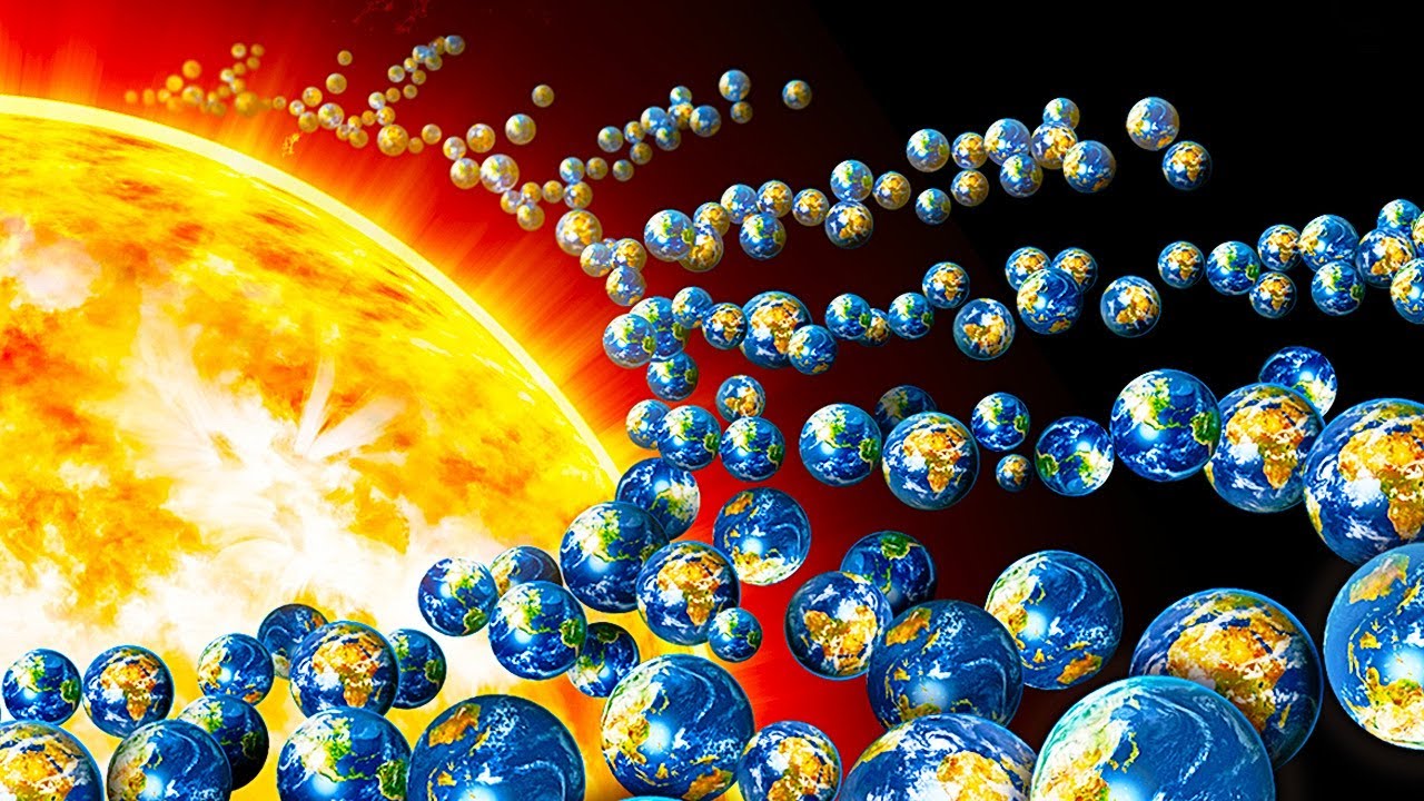image of the Sun and how many Earths could fit in it